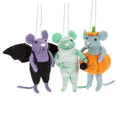 Felted Mice in Halloween Costumes Ornament
