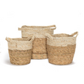 Jute & Cotton Handled Storage Basket