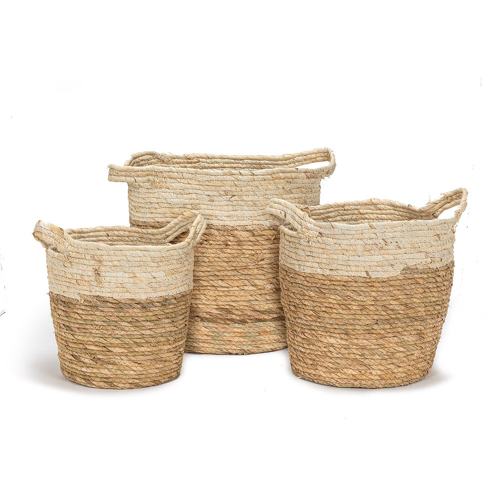 Jute & Cotton Handled Storage Basket