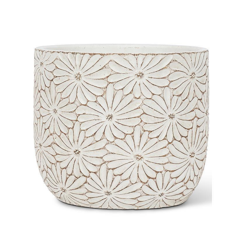 White Daisy Planter